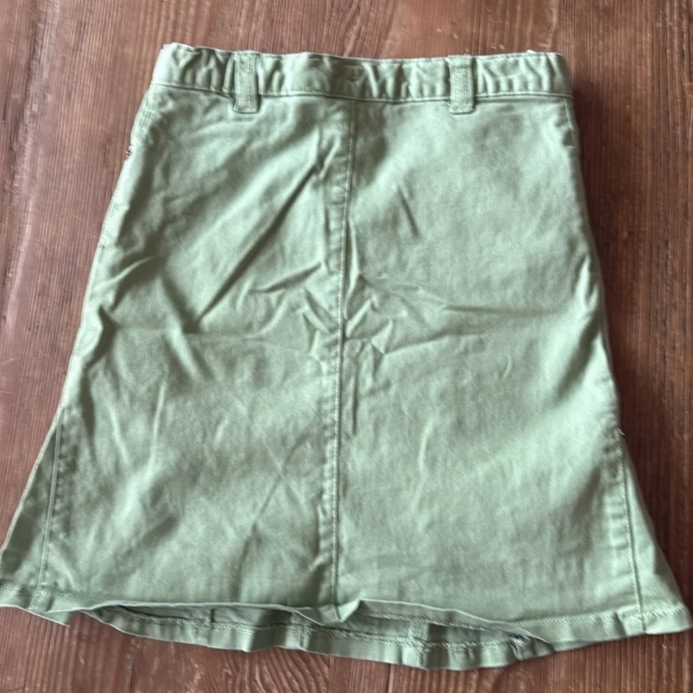 Childrens Place stretch Denim adjustable Skirt sage green Sz 6x/7